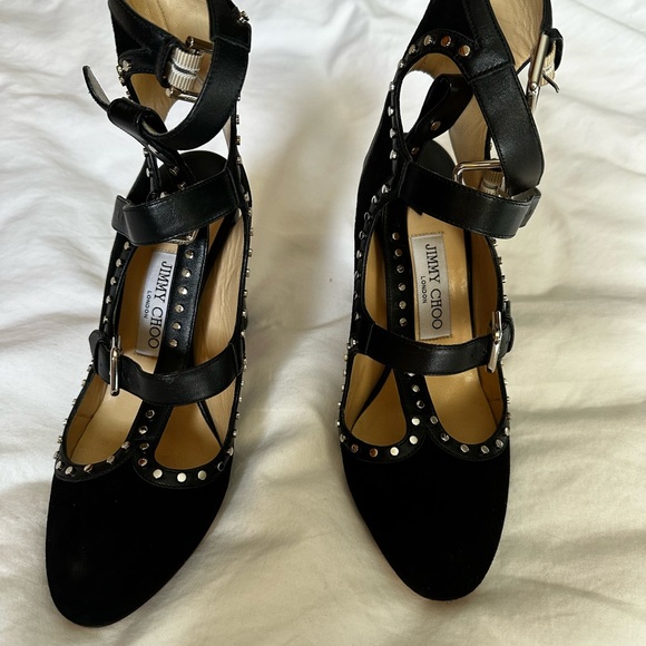 Jimmy Choo - Velvet and Black Pumps - Picture 3 of 3